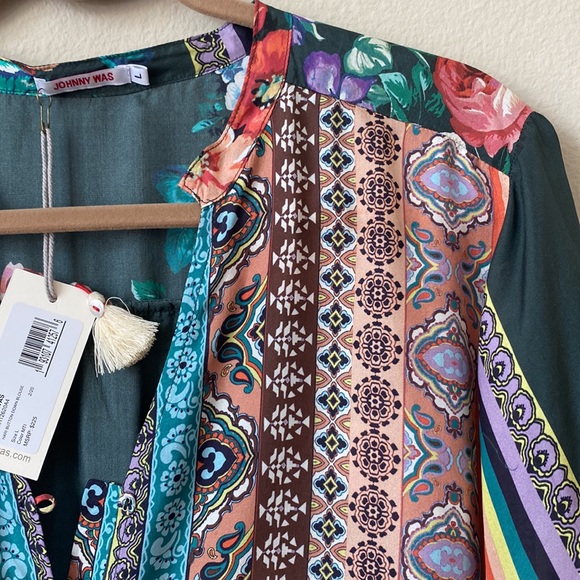 Johnny Was 100% silk Hari tunic top - Picture 10 of 10